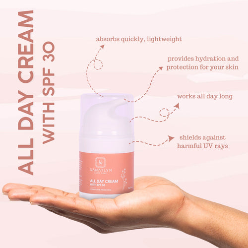 All Day Cream with SPF - Hydrating & Protecting Moisturizer for Soft, Smooth, Radiant Skin - Sanatlyn Body CareSanatlyn